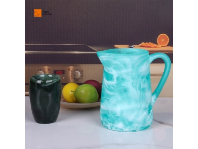 Creative Polyresin Customized Blue Swirl Kettle Cold Brew Iced Tea & Water Jug Resin Pitcher & Tankard Wholesale & Kettles