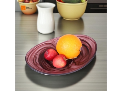 Factory Wholesale Vibrant Series Eco-Friendly Polyresin Purple Salad Plate Bowl Sustainable Modern Design Kitchen Use Food safe