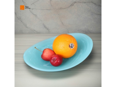 Handmade Modern Salad Plate Platter Rich Color Swirl Creative Tableware Dessert Snack Reactive Glazed Resin Home Sustainable