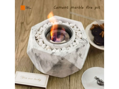  Good Selling Portable Indoor Marble-Style Fire Pit Custom Decorative Cement Bowl Stainless Steel Bio Ethanol Home Pizza Metal