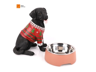  Wholesale Custom Matting Elevated Dog Bowl Non-Slip Cement Polyresin Stainless Steel Pet Food Kitchen Camping Indoor Wedding