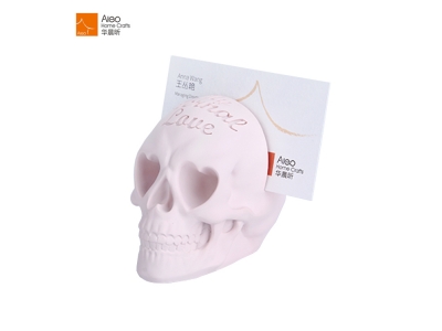  Supplier Customized Letter Pink Skull candy Polyresin Table Menu Holder Standing Card Catalog Display Holder