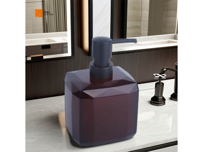 High Quality Hot Sale Brown Polyresin Hotel Bathroom Shampoo Collection Set Liquid Foam Soap Dispenser