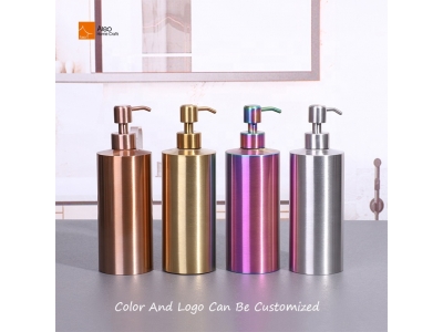  Latest Color Matching New Product Luxury Hotel 304 Stainless Steel Electroplated Color Hand Wash 500ml with Pump Soap Dispenser