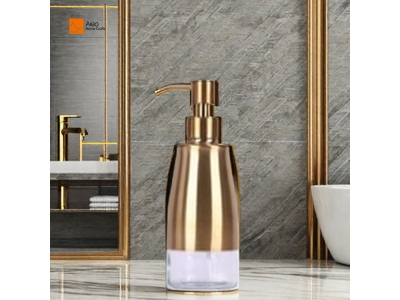  luxury 400ml hand liquid golden soap dispenser 304 stainless steel coated glass bottle for hotel bathroom kitchen