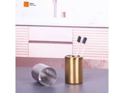  304 Stainless Steel Multifunctional Toothbrush Holder Cup Electroplated Gold Bath & Toilet Supplies