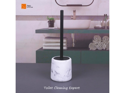  Marble effect  luxury bathroom  Polyresin Holder Toilet Brush for home and hotel