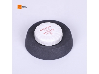 Round Shape Handmade Granite effect Bathroom Decorative Resin Soap Dish Soap Holder Custom Resin Bathroom Soap Tray for Hotel