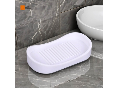 Wholesale Popular Hotel oval Handmade Resin OEM White Crystal sand Soap Dish For Bathroom Accessory soap holder