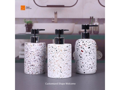  Wholesale Reusable Terrazzo Soap Dispenser with Pump Empty Refillable Liquid Lotion Bottle for Home Bathroom or Hotel Use