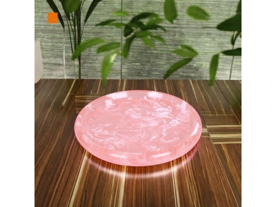  Handmade Modern Resin Vanity Tray BSCI Factory Pink Marble Swirl Decorative Plate Sustainable Serving Dish Storage Home Decor