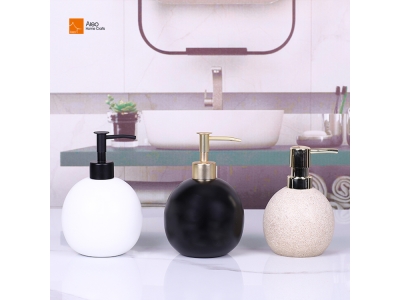 Customizable Hotel Bathroom Polyresin Amenities Set Black Liquid Soap Dispenser High Quality Hotel Liquid Soap Dispenser