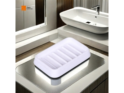  Solid White Matt Finish Polyresin Soap Dish Holder BSCI Factory Price Bathroom Accessories Set for Home & Hotel Decorative Use