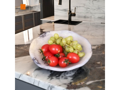  Elegant Lightweight Resin Salad Bowl Handcrafted Modern Plant Design Sustainable Feature for Camping Kitchen Hotels-Food Grade