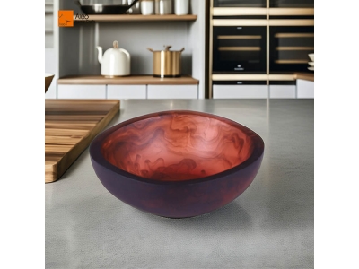 Hot Sale Burgundy Aqua Swirl Resin Jewelry Organizer round Vanity Tray Rings Necklaces Bracelets Watches Keys Decorative Bowl