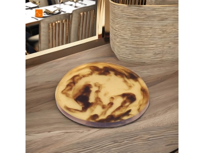 Customizable Modern Design Resin Coasters Unique Amber Aqua Swirl Pattern Drink Coaster Mat Pad for Home Tabletop Protection