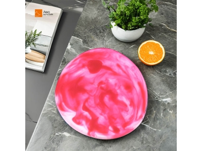 Modern Design Resin Drink Coasters Unique Aqua Swirl Teacup Pad Custom Rose Red Cup Mat Coffee Table Drinks Holder-Wholesale