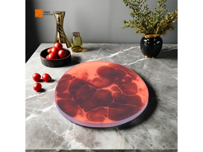 High End Brownish Red Aqua Swirl Coaster Set Elegant Modern Resin Drink Mat New Arrival Multi-Scene Holder Use Resin Factory