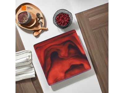 Personalized 4-inch Brownish Red Marble Swirl Resin Coaster Stylish Teacup Mat and Cup Holder Different Kinds of Coasters 