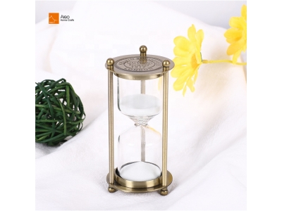 Hot Sale Vintage Antique Brass Hourglass 5min/10min/15min/30min Decorative Sandtimer Gifts Desk Office Rotating Timing Desktop