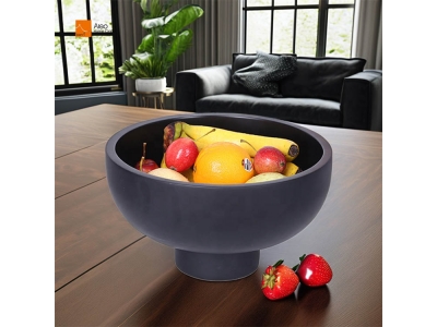  Customized Modern Pedestal Fruit Container High Quality Concrete Black Bowl Removable Slot Design Sustainable Party Kitchen