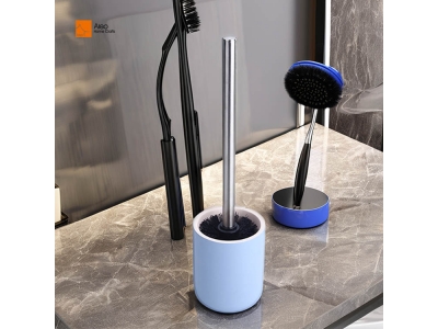   ALEO Custom OEM/ODM  Blue Houseware Resin Hotel Bathroom Toilet Brush Holder for home and hotel