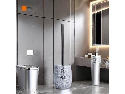 Stylish customizable color size glass lens resin Holder Toilet Brush for home and hotel