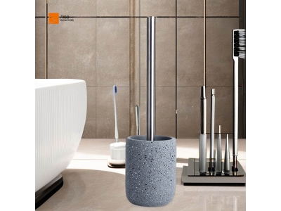  Terrazzo finishing Free Standing Toilet Cleaner Brush With Holder Silicone Set For Bathroom Cleaning