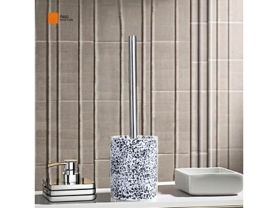 Wholesale  Custom Home Bathroom Resin Terrazzo Hotel Bathroom Toilet Brush Holder for home and hotel