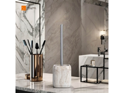  Luxury  Bathroom Polyresin Marble effect Toilet Brush Holder for home and hotel