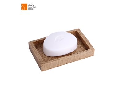 Eco-friendly Handmade Square Wooden Color Soap Dish For Bathroom 