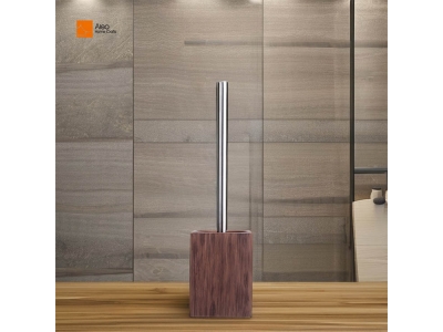  Factory Custom Fancy Hotel Supplies wood grain Resin Bathroom  Toilet Brush Holder for home and hotel