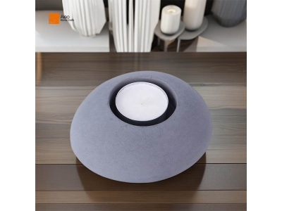  Wholesale Unique Natural Stone Decorative Dark gray Concrete vessels Cement Candle Jar Stick Candle Holder