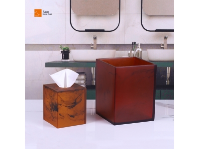 Polyresin Trash Can Decorative Waste Bin Bathroom Resin Garbage Bin