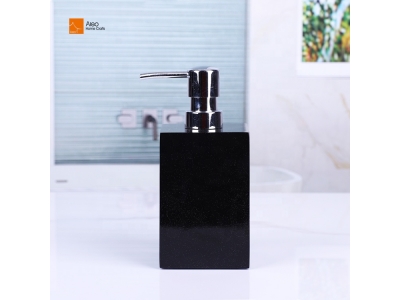 Polyresin Bathroom Accessories Glister Shining Painted Dish Soap Dispenser and Hand Lotion Bottle Custom Resin for Hotels