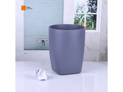 Aleo High Quality Gray  Resin Bathroom Accessories Trash Can for Hotel Custom Paper Waste Bins Garbage Bin