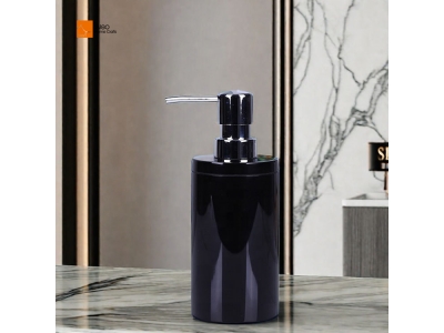  Luxury Hotel resin Decorative Bathroom Countertop Polyresin Black Soap Dispensing Pump Bottle Hand Dispensers