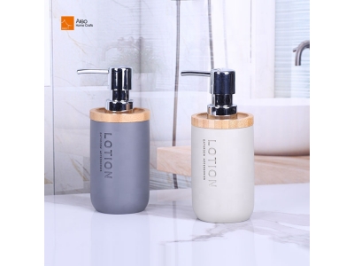 Wholesale Modern Luxury Hotel Bathroom Hand Soap Dispenser Custom Resin Gray Liquid Soap Shampoo Lotion Bottles for Home Decor