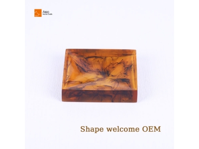 Aleo Hotel Bathroom Smoking Amber Swirl Soap Holders Bar Case For Shower Round Square Resin Tray Decorative Cup Holde