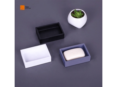 Wholesale Custom fashionable design rectangle gray resin soap dish hotel/ home bathroom accessories set