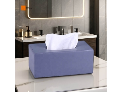 Wholesale Gray Matt Tissue holder Customized Rectangle Resin Tissue Paper Box With Rubber Feets Luxury Tissue Box Home Bathroom