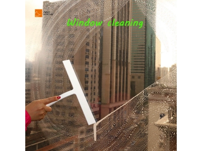 European Market Hot Sell New Silicone White Shower Squeegee Window clean wiper with Hook for Window Glass Mirror