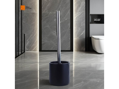  Luxury Resin Bathroom  Toilet Brush Holder Black Modern Style for Hotels and Households