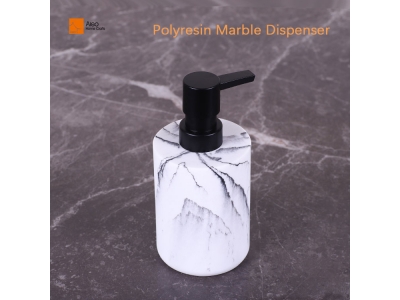 Hot Sale Polyresin Bathroom Accessories Liquid Hand Sanitizer Dispenser Countertop Resin Marble Soap Dispenser Lotion Bottle