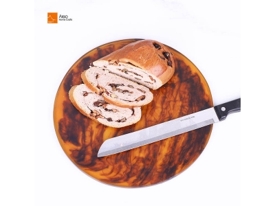 Polyresin handmade Wholesale Quality Creative Resin Cheese board Tray Of Fruit Pasta & bread With Swirl Brown Marble Texture