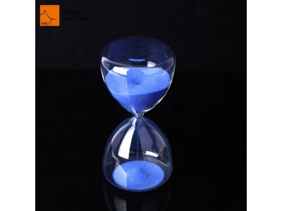  Classic Art Deco Clear Glass Blue Sand Timer Hourglass Customizable Shape/Logo for Wedding Decor and Anniversary Timing