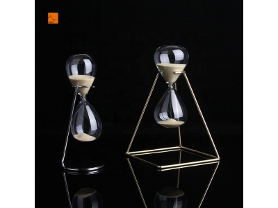 Wholesale Craft Gift Large Antique Metal Frame Gold Hourglass 10 minutes Sand Timer Sand Clock