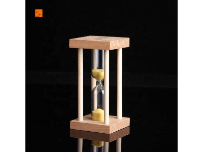 Aleo Custom 1/3/5 Min Handcrafted Wooden Hourglass Sand Timer Creative Cooking Clock for Home Decoration and Gifts