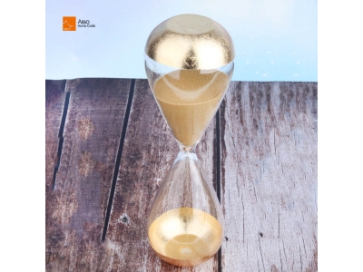 Unique Design Transparent Large Glass Hourglass 45/50 minutes Sand Timer With Golden Membrane