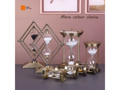 Handcrafted Hourglass Timers Wholesale Diamond-Shaped Zinc Alloy Sand Timer for Home and Office New Table Top Clock